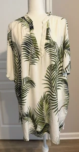 H & M Women's Cover up Medium Kaftan Beach Resort NWT Semi Sheer Palm Leaves - Picture 1 of 5
