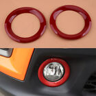 2pcs Red Front Fog Light Lamp Ring Cover Trim Fit For Jeep Renegade 2019+