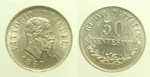 Regno d'Italia - Vittorio Emanuele II - 50 Centesimi 1867 M qFDC - Picture 1 of 1