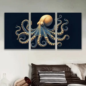 3pcs Abstract Octopus Artwork Wall Art Canvas Unframed/Framed - Picture 1 of 8