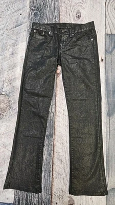 Ralph Lauren 黑色标签 867 豪华跛脚牛仔女式 28 码蛇皮标志  — 第 1/4 张图片