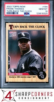 2022 TOPPS NOW TURN BACK THE CLOCK #194 FRANK THOMAS HOF POP 1 PSA 10 - Image 1 of 3