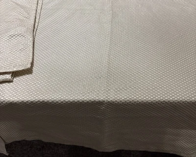 Lot Of 2 ~ Waterford Linens Tablecloths ~ Beige Textured 70” X 84”.  Polyester - Image 1 of 4