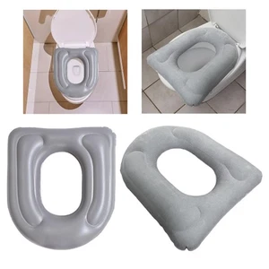 Inflatable Toilet Cushion with Suction Cups Lightweight Comfortable Portable - Picture 1 of 15