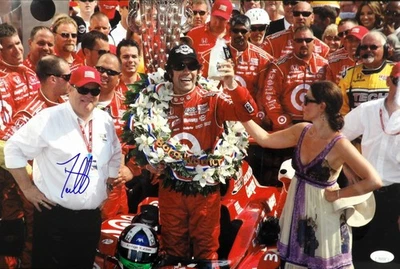 Foto brillante firmada por Dario Franchitti Indy Car Racer 12x18 autenticada por JSA Foto 1 de 2