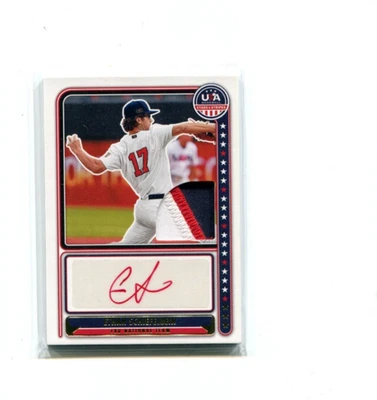 2024 Panini Stars and Stripes 18U Ethan Schiefelbein Red Ink Auto Patch 1/25 - Image 1 of 2