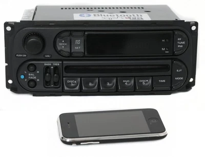 2002-2007 Chrysler Jeep Dodge Radio AM FM CD Player w Bluetooth Music RBK Slider - Image 1 of 4