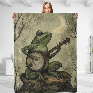 for Funny Frog Throw Blanket - Plush, Soft&Comfy Flannel Blanket - Lightweigh... - Foto 1 di 6