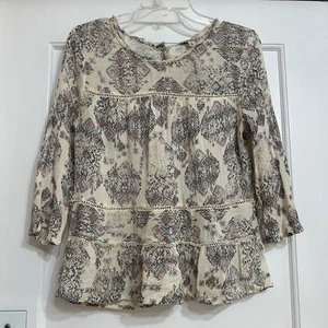 Blusa para mujer Lucky Brand, estampado boho, ligera, 100 % viscosa, mediana - Imagen 1 de 14