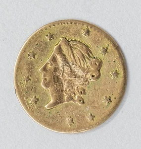 1866 California Fractional Gold Half 50c BG-1106 Rarity 5  - Picture 1 of 3