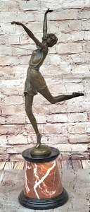 Statua donna ballerina elegante bronzo 100% firmata scultura femminile Bruno Zach deco - Foto 1 di 10