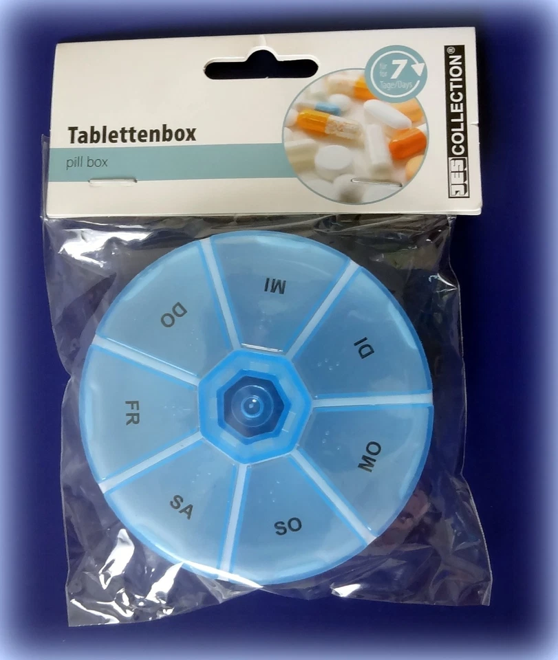 Medikamentenbox RUNDE Pillendose 7 Tage Tablettenbox Pillenbox Tablettendose - Bild 1 von 1