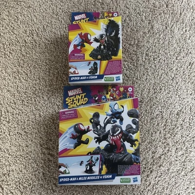 Marvel Stunt Squad Lote Spider-Man & Miles Morales vs Venom + Spider-Man vs Venom Foto 1 de 4
