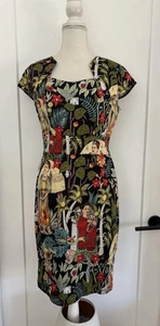 Women’s NWT Grace Karin Art to Wear Frida Kahlo Print Retro Bodycon Dress Size M - Picture 1 of 7