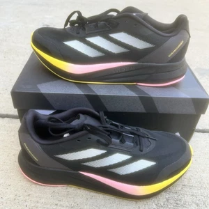 Scarpe da corsa Adidas Duramo Speed nere bianche rosa gialle IE4036 taglia 9 - Foto 1 di 8