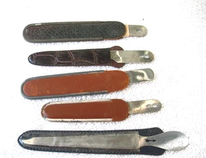 5 Vintage Stahl Nagelfeilen mit Hülsen, doppelseitig, dreifach geschnitten, NEU ALTER LAGERBESTAND - Bild 1 von 5