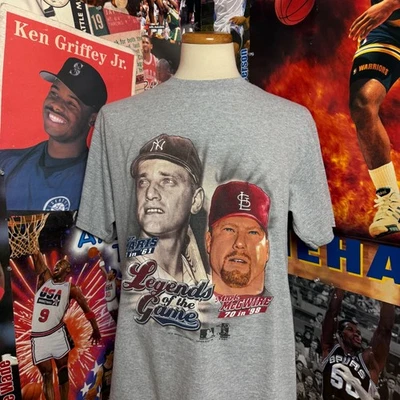 Vintage St. Louis Cardinals Mark McGwire Roger Maris MLB Nutmeg T Shirt sz Large - Image 1 of 4