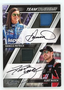 Tarjeta automática Danica Patrick/K Busch 2017 Panini Absolute Nascar 'Team Tandems' #/25 - Imagen 1 de 2