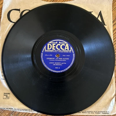 JIMMY DORSEY- STOMPIN’ AT THE SAVOY/SENTIMENTAL MOOD-78 RPM Decca 882 F. T. - Image 1 of 4
