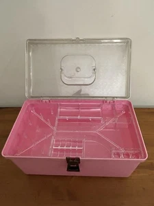 VTG Wilson Wil Hold Sewing Craft Box Pink Plastic With Tray READ Color Fading - Picture 1 of 24