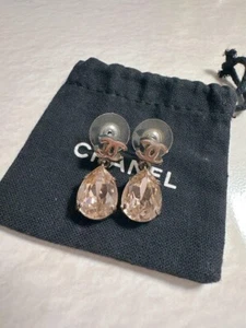 CHANEL Teardrop Coco Mark Earrings Authentic jewelry Women Used good condition - Picture 1 of 4