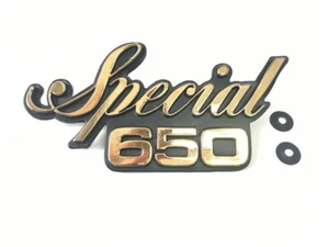 Yamaha XS650 XS 650 Special Logo Emblem Gold Motorcycle Side Cover Post Mount - Picture 1 of 3