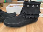 Minnetonka Moccasin Ankle Boots Black Size 3.5