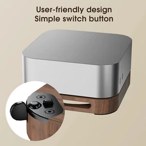 Wood Cooling Base for Mac Mini M4/M4 Pro 2024 Bracket Stand With Button Switch - Picture 1 of 7