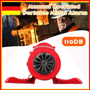 Handsirene Aluminiumgehäuse Sirene Handkurbel Einklappbar Alarmsirene Rot 110DB - Bild 1 von 7