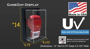 EZ gerahmte Acryl Wandhalterung vertikal Boxen Handschuh Vitrine UV Schutz  - Bild 1 von 5