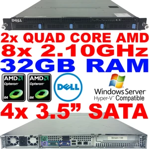 Dell PowerEdge CS24-NV7 Rack Server Twin AMD Quad Core 2.1GHz 32GB RAM SATA RAID - Picture 1 of 2