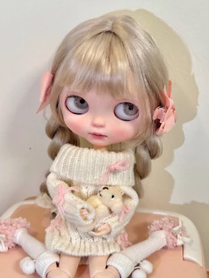 Conjunto de suéter de ropa para muñeca Blythe hecho a mano de 6 piezas trajes aptos para muñeca 1/6 OB22/OB24 Foto 1 de 4