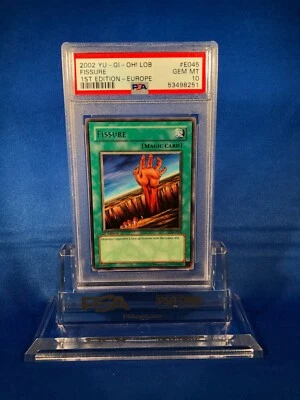 2002 Yugioh PSA 10 Fissure EUROPE LOB-E045 1st Edition Rare Card VERY RARE POP 2 - Image 1 of 4