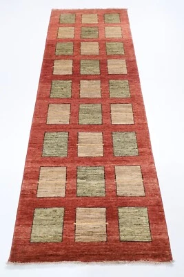 8 ft Hallway Tribal gabbeh Runner Rug Afghan Hand Knotted Wool Bedroom Rug - Image 1 of 4