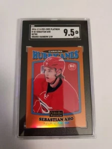 2016-17 OPC Platinum Sebastian Aho Rookie #R-82 Retro Orange Rainbow SGC 9.5 - Picture 1 of 1