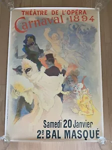 Póster francés "Teatro de ópera (Théâtre de l'Opéra) Carnaval 1894" Repro Via Franc - Imagen 1 de 6