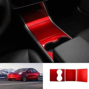 For Tesla Model 3 2017-2020 Glossy Red Center Console Water Cup Holder Panel 3* - Bild 1 von 7