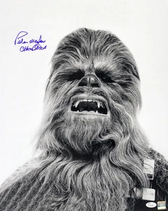 Foto firmada por Peter Mayhew Star Wars Chewbacca 1977 LE 16x20 en blanco y negro (JSA) - Imagen 1 de 1