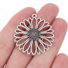 10pcs Antique Silver Large Filigree Flower Charms Pendants for Necklace Making
