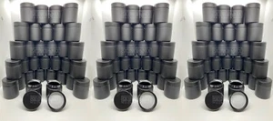 Frascos de vidrio NEGROS resistentes a los niños de 3 oz + tapas para octava o 3,5 g flor (¡paquete de 100!) - Imagen 1 de 4