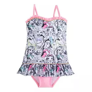 Disney Store Princess 1 Piece Swimsuit Jasmine Ariel Aurora Belle Snow White - Picture 1 of 5