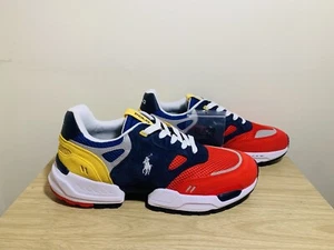 Polo Ralph Lauren JGR PP-SK-ATH athletic shoes yellow navy red NWOB size 11 - Picture 1 of 5