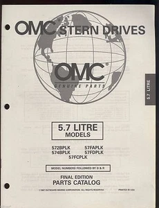 1997 OMC  STERN DRIVE PARTS MANUAL 5.7 LITRE MODELS - Picture 1 of 2