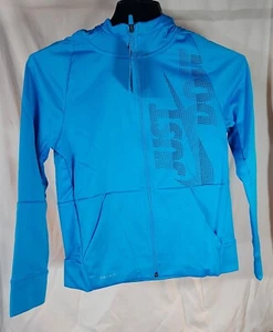 Nike Dri Fit Athletic Full Zip Hoodie Track Jacket Kid Boys Size L Blue NEW - Picture 1 of 5