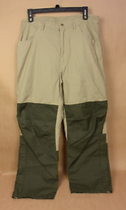 Browning Nylon Waterproof Pants Large 36-38 Tan/Green Zip Upland Field Hunting