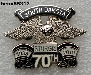⭐2010 70th ANNUAL STURGIS CHAMBER SOUTH DAKOTA HARLEY RALLY VEST JACKET PIN - Picture 1 of 1