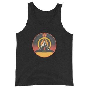 Camiseta sin mangas unisex "Mountain Temple" estilo asiático arte místico naturaleza oculta - Imagen 1 de 10