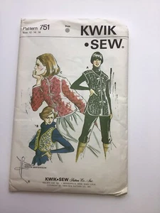 Kwik Schnittmuster, # 751. Gr. 12-14-16 neuer versiegelter Umschlag, ungeschnitten.  - Bild 1 von 2