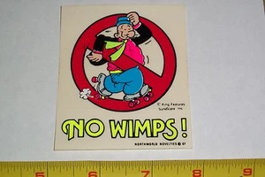 VINTAGE 80's NO WIMPS NOS RETRO SURFING SURF SURFBOARD SKATE SKATEBOARD STICKER - Picture 1 of 1