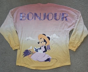 Disney Parks BONJOUR Minnie Sunrise Ombre Spirit Jersey Yellow/Pink Sz Large - Picture 1 of 5